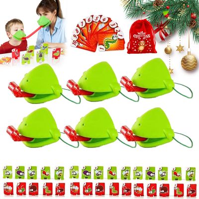 HEARUVE Chameleon Tongue Shooting Game, 2026 Upgrade Frog Tongue Games, Tongue Shooting Game Multiplayer Party Games, Lizard Masks Tongue Shooter for Indoor Parties (6 PCS)