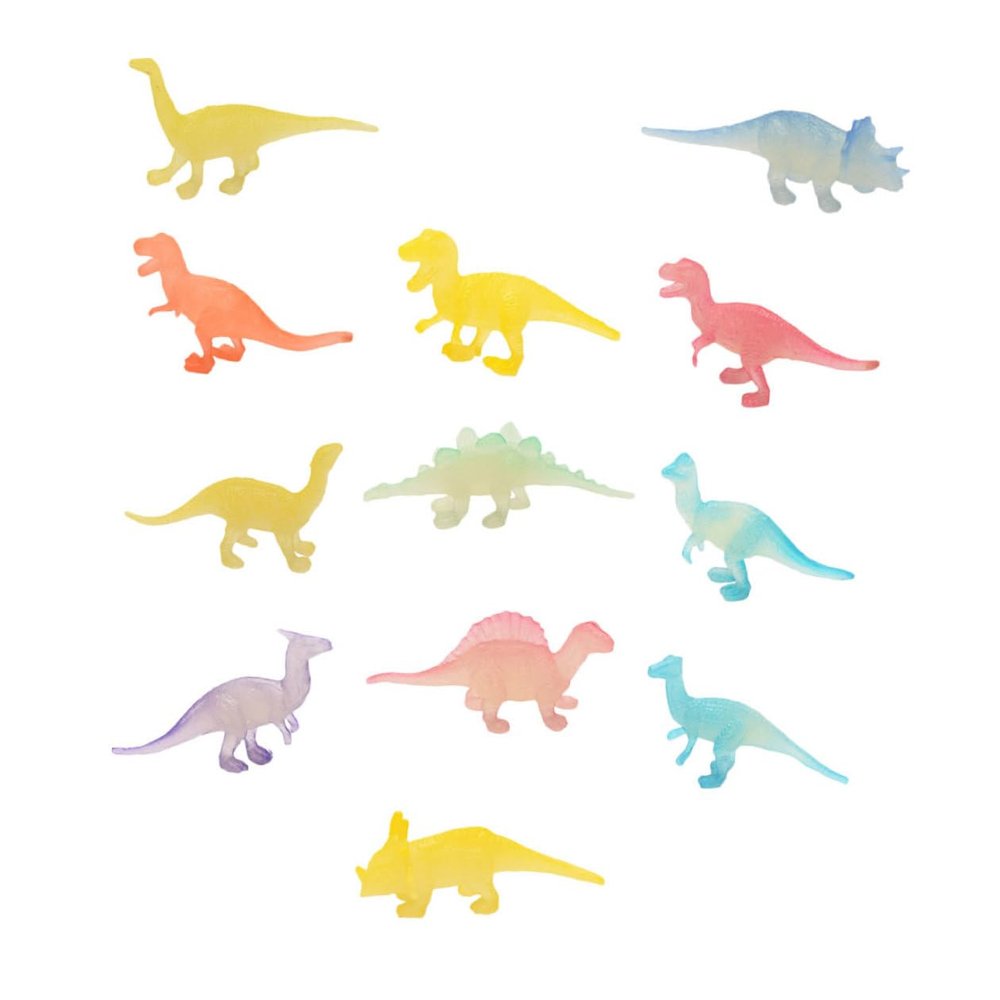 BESPORTBLE 12PCS Luminous Plastic Dinosaur Glow in Dark Educational Models for Funny Dinosaur Figures for Birthday Decorations and Imaginative Play Unique Styles