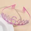 Adjustable Glittered Tiaras Headbands Matching Sash Set Girls Birthday Party Accessories Princesses Themed Birthday Party Decors view 4