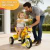 Kids Tricycle for Toddlers, Toddler Tricycle Bike with 10" Non-Slip Wheels, Adjustable Seat & Parent Push Handle, Toddler Trike with Music & LED Light, for Boys & Girls Orange view 4