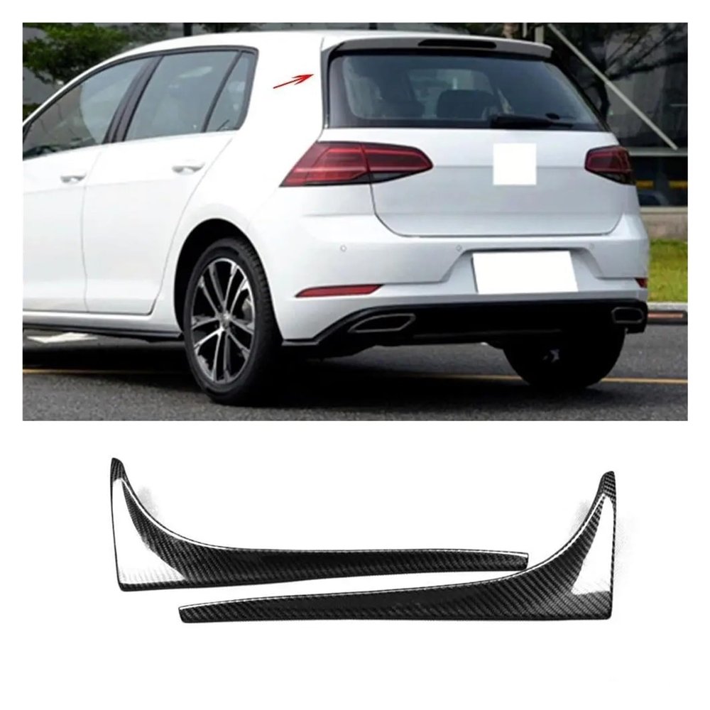 Carbon Fiber Car Rear Trunk Spoiler Side Wing Lip Covers Compatible for XV Golf 7 MK7 Standard Not for GTI R 2014 2015 2016 2017(Carbon Fiber)