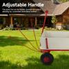 Wooden Carriage Four-Wheel Children's Stroller with Red Metal Push Rod and Load-Bearing Frame,Kids & Pet Wagon for Outdoor Venues Such as Courtyards and Parks,Light Wood Finish view 3