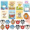 24 Pack Valentines Day Cards for Kids, Animal Fidget Spinner Toys with Greeting Cards, Valentine's Day Gifts for Kids, Valentine Kids Party Favor, School Classroom Exchange Prizes for Boys Girls view 1