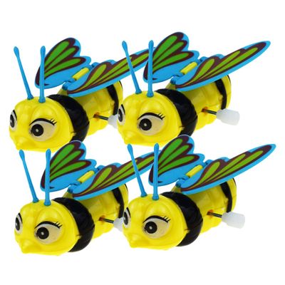 BESPORTBLE 4Pcs Wind-up Bee with Moving Wings Adorable Playthings Compact Clockwork Insect Models for S Fun and Educational