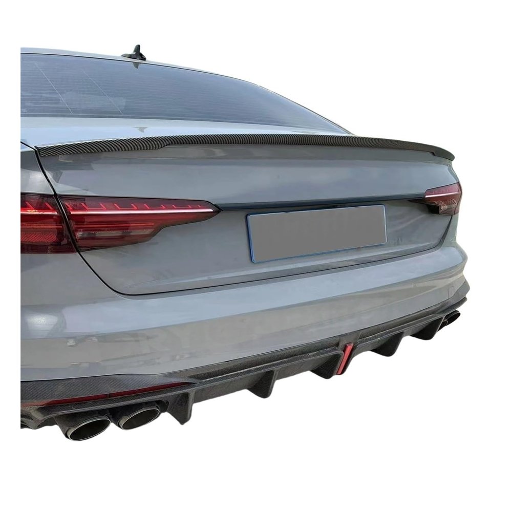 Compatible for Audi A4 S4 2017-2024 Rear Trunk Spoiler Wing Car Style Body Kits Accessories ABS Boot(Gloss Black)