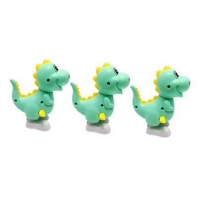 SOPOTUTU 3Pcs Wind-up Jumping Dinosaur for Clockwork Animal Playthings Safe Early Learning for Hand-Eye Coordination and Interactive Fun Random Color