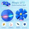 Magic Bouncy Ball Children Bouncing Ball Magic UFO Flying Disc Deformation Ball for Kids Magic Flying Saucer Outdoor Play Toys Football for Boys Girls (Pink+Blue+Red+Green) view 2