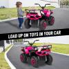 24V 4x4 Ride on Toys Car, BLISSRIDE Kids ATV Quad w/Kneepads, 5Mph Max Speed, Music, LED Lights, Rear Storage Rack, Big Tires, Safe Soft Start&Brake, Electric 4 Wheeler for Kids Boys Girls, B Pink view 3