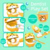 Nilez Dentist Pretend Play Set Doctor Kit with Educational Cards for Kids 14-Piece Medical Kits Role Play Game Cute Cartoon Gift for Girls and Boys (Kitten) view 3