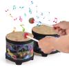 BRRNOO 6-inch and 5-inch Floor Drum Percussion Instrument with 2 Mallets for Christmas Birthday Musical Instrument Play view 1