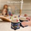 BRRNOO 6-inch and 5-inch Floor Drum Percussion Instrument with 2 Mallets for Christmas Birthday Musical Instrument Play view 4