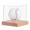 FytStycale Acrylic Baseball Display Case, Ball Holder Protection, for Dad, Baseball Display Stand, for Living Room, Light Wood view 3