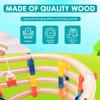 120Pcs Wooden Train Tracks Set, 398-inch Track Expansion, Toddler Railway Bridge Toy Train Set with Airplane and Magnetic Crane, Birthday Gifts for Boys and Girls, Compatible with All Major Brands view 4