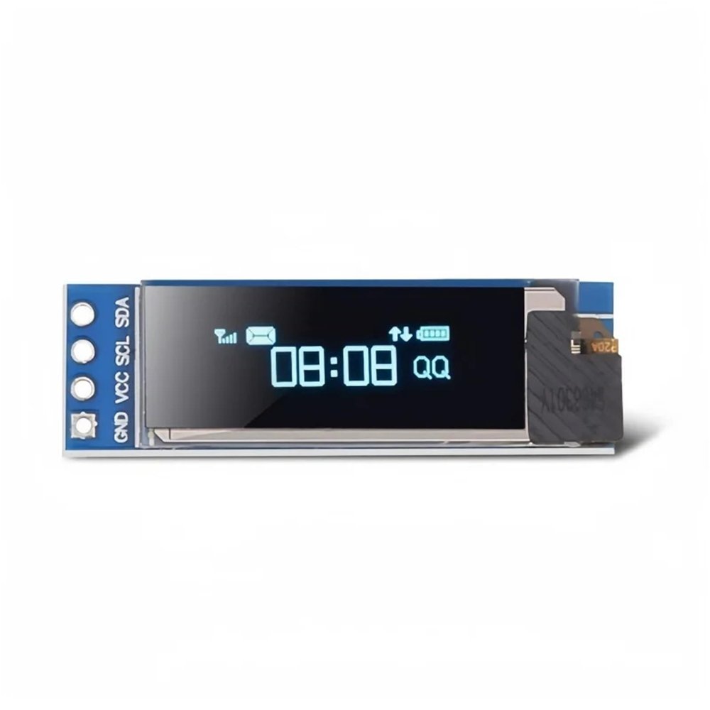 1 Piece 0.91 inch White/Blue IIC OLED LCD Display Module 128*32 LCD Display Device Compatible with 3.3v-5V distintivo(Blue)