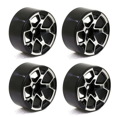 4pcs 1.9" Beadlock Wheel Rim Hub for 1/10 RC Crawler Axial SCX10 for Trax-xas TRX4 RC4WD D90 Redcat Gen(Black)