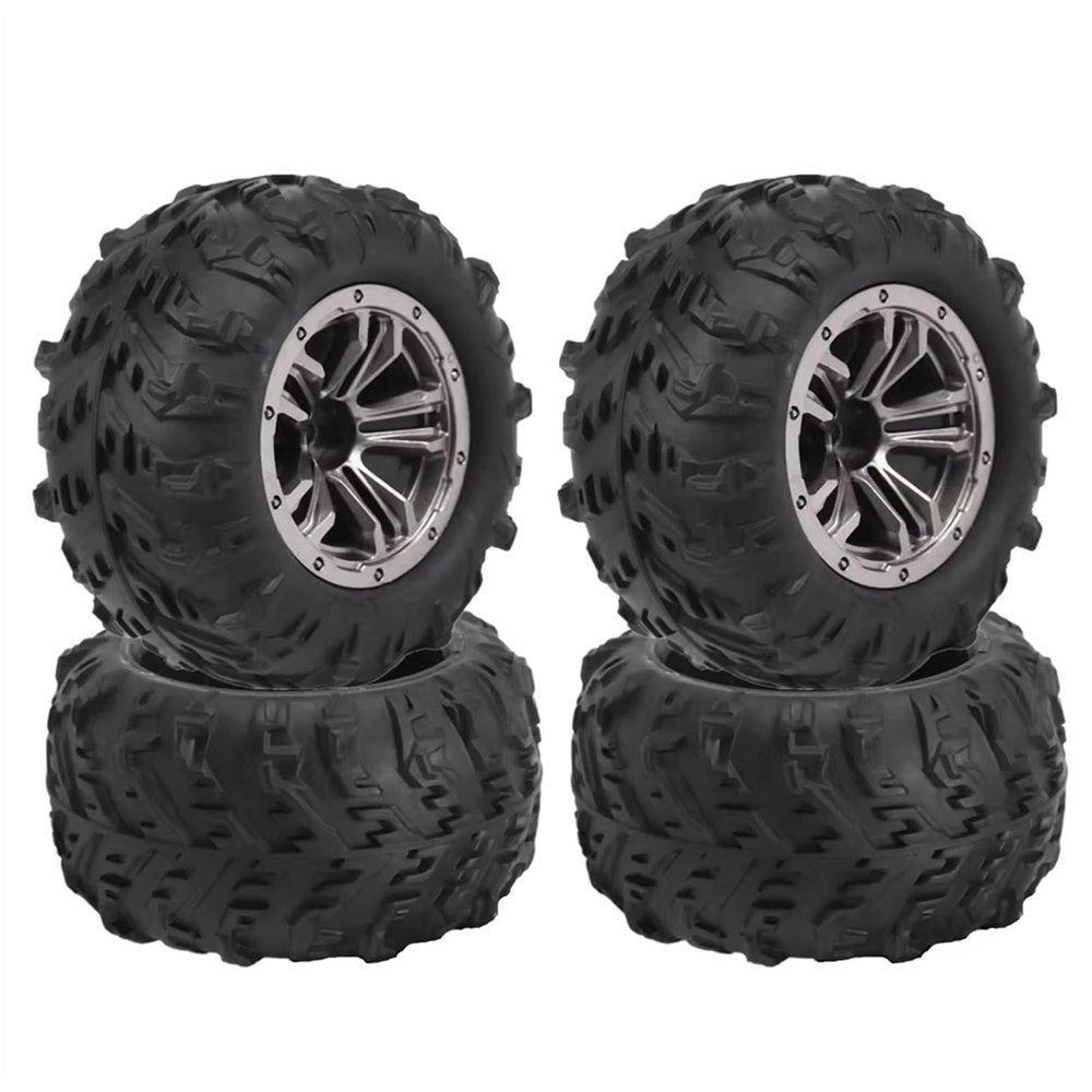 XCNVCYD RC Tires Tyres Wheels Compatible with Hosim for Xinlehong Q901 Q902 Q903 9130 9136 9137 9138 1/16 RC Car Spare Parts 4Pcs 80X45Mm Tire Wheel Tyre