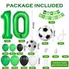 10th Birthday Soccer Balloon Arch, Soccer Garland Kit with Green Number 10 Balloon Football Balloons for Boys Kids Sports Themed Decorations Supplies view 2