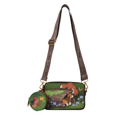 Loungefly Disney: The Fox and the Hound - Tod & Copper - Tote Crossbody Bag - Detachable Coin Bag with Charm - Collectible Bags