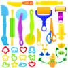 iShyan Dough Tools Play Set for Kids,30 pcs Basic Dough Play Toys with Animal Cutters, Roller, Rolling Pins, Safety Scissors, Plastic Knife,Character Accessories view 1