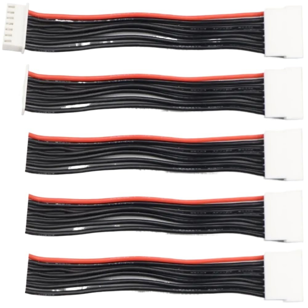 5PCS 10cm 1S 2S 3S 4S 5S 6S 7S 8S Balance Charger Wire Extension Lead with JST XH Connector Adapter Plug Compatible with RC Drone and LiPo Packs(6S 10CM)