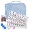 ALRALLI Portable American Mahjong Set, 166 Mahjong Tiles with Carrying Bag, 3 Dice, 40 Chips, Wind Indicator, Instruction Book, Compact Travel Game Set view 1