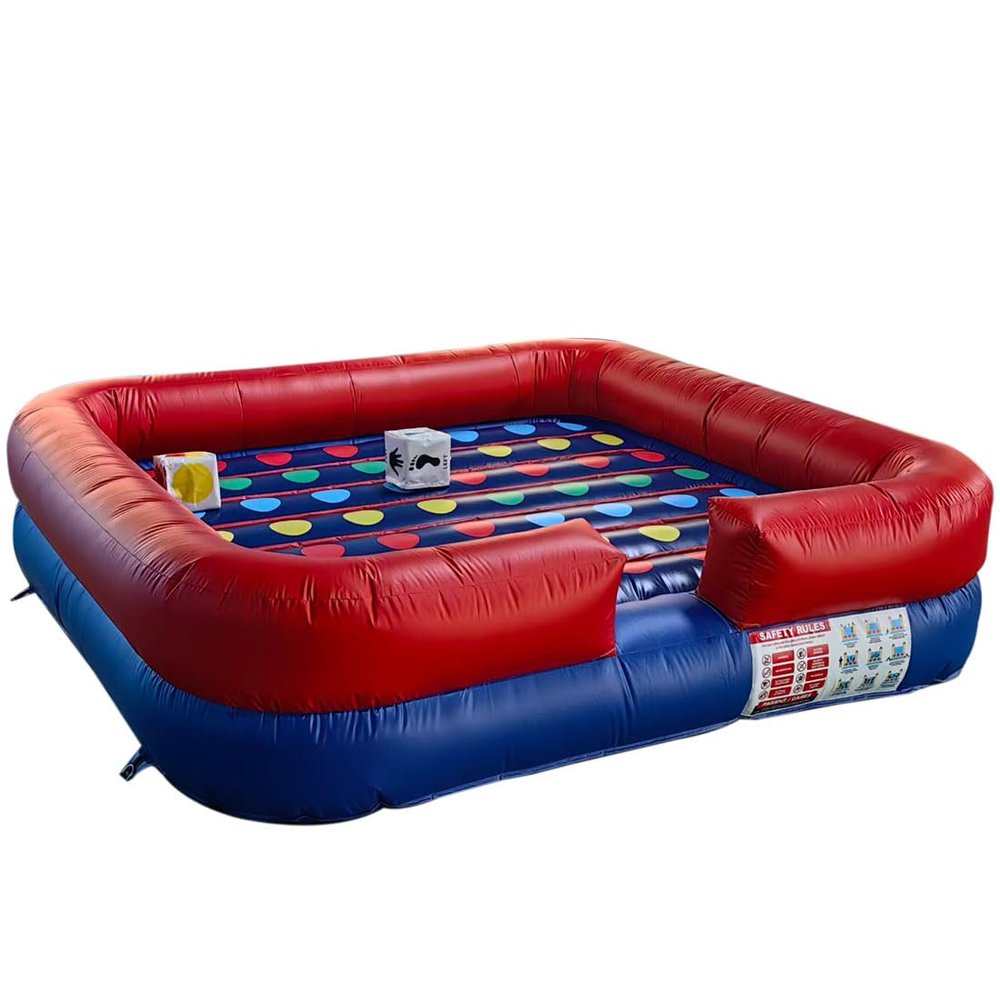 Inflatable Twister Interactive Inflatable Bounce House Game with 2 Dices for Kids 13'x13' Outdoor Games Fun Outdoor Toys Games