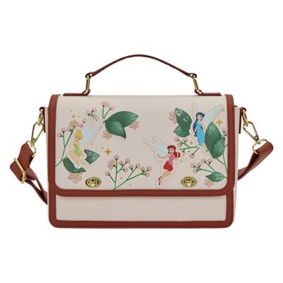 Loungefly Disney: Fairies - Faith, Trust, and Pixie Dust - Crossbody Bag with Gold Embroidery - Collectible Bags