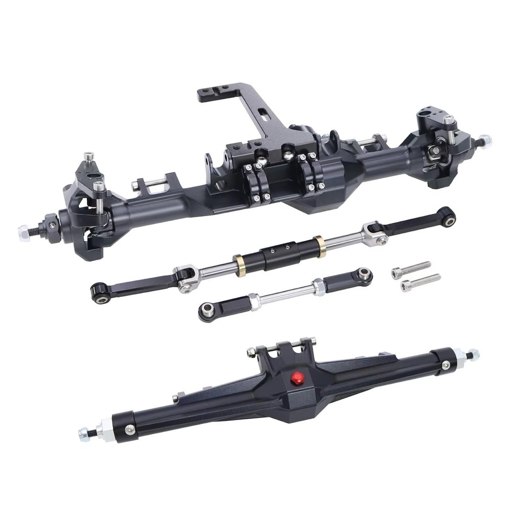 AQWBTYD Compatible with H10 1/10 RC Crawler Car Upgrade Modification Parts Accessories Front Rear Straight Axle Set Complete Axles RC Assortment(Black)