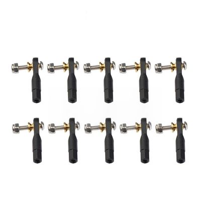 10Pcs Nylon M2 M2 5 M3 Rod End Ball Head Linkage Connector with SUS304 Screw Compatible with RC Models Airplane Boat Car DIY Hardware Parts(M2.5 Type B)