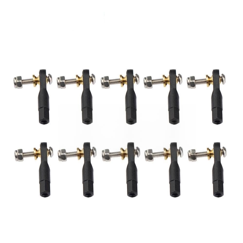 10Pcs Nylon M2 M2 5 M3 Rod End Ball Head Linkage Connector with SUS304 Screw Compatible with RC Models Airplane Boat Car DIY Hardware Parts(M2.5 Type B)