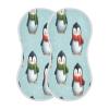 Kigai Christmas Penguins Burp Cloths for Baby 2 PCS Ultra Soft & Absorbent Muslin Burping Cloths Newborn Spit Up Rags for Boys & Girls, 11x22 inch view 1