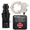 20205 NEW 4K 60MP HDMI USB TF Industrial Video Microscope Camera For Phone PCB Repair & 200X C-Mount Lens With 56-LED Adjustable Ring Light view 1
