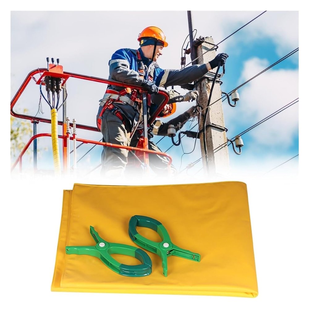 0.4kv/10kv Insulating Blanket Non-Slip Electrical Safety Blanket for Power Line Maintenance, Electrician Safety Work Mat for Construction Sites/Workshop(0.4KV - 40x50cm(15.7x19.7in))