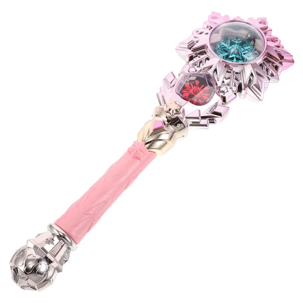 DEARMAMY Musical Snowflake Light Up Glowing Scepter with Sound Princess Role Play Costume Accessory Pink Dress Up Photobooth Prop