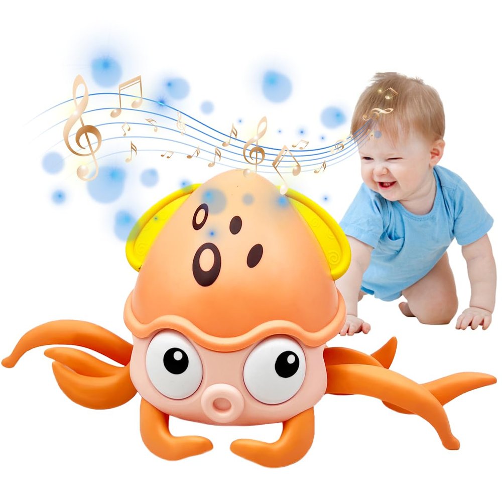 DDCJMLYF Electric Octopus Dancing Toy LED Lights Music Tummy Time Toy for Toddlers 3 Years Old Interactive Gift for Boys Girls Christmas Stocking Stuffers