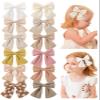 12PCS Baby Girls Hair Clips Fable Hair Bows Cotton Linen Bows for Girls Hair Accessories for Baby Toddlers Kids Neutral Color view 1
