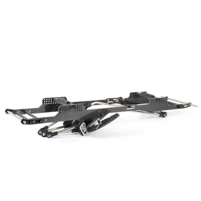 CobraCrawler RC Frame Chassis Kit,LCG Carbon Fiber Frame Rail LCG Chassis Kit with Ultralight Portal Transmission Skid Plate for 1/10 RC Crawler Capra SCX10 (Chassis kit B)