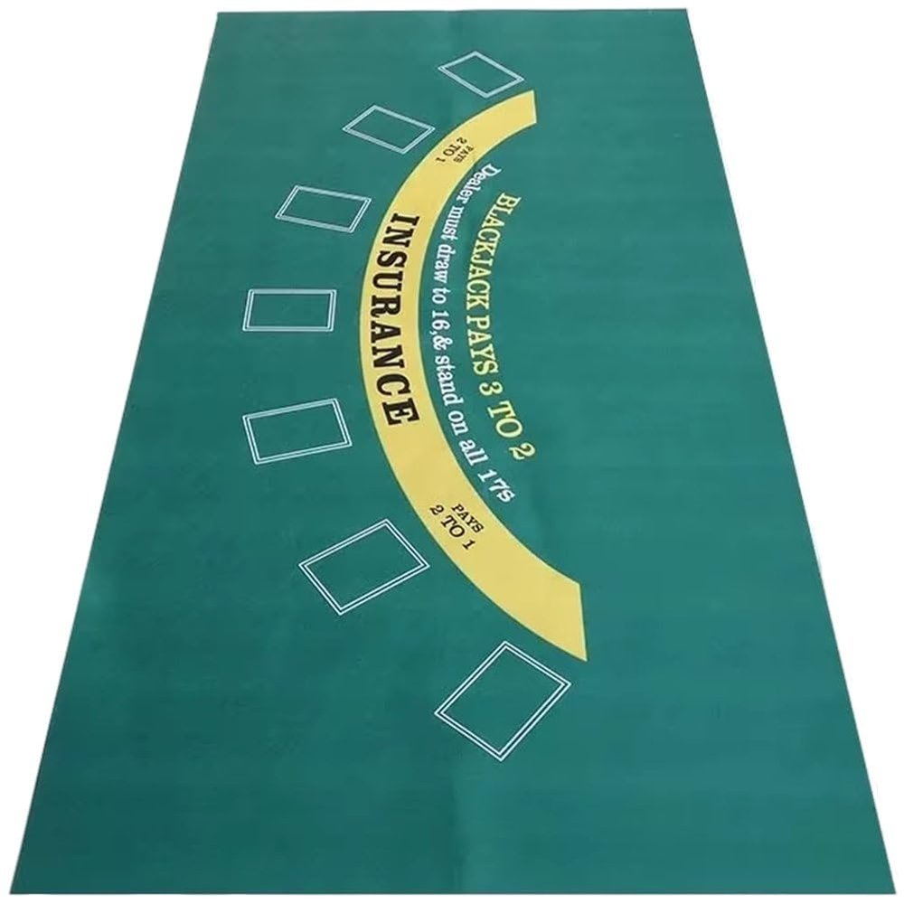 Hsqqdc Blackjack Game Tablecloth Felt Poker Mat Casino Gaming Accessory for Holiday Theme Party Poker Night Fundraisers and Gatherings