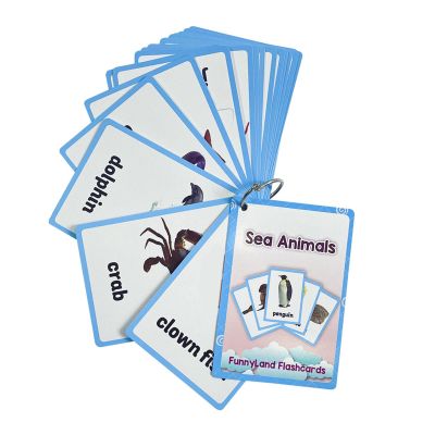 20Sheet Sea Animal Vocabulary Flashcards Interactive Educational Marine Life Learning Cards Kid Early Learning Word Card Animal Word Cards for Children