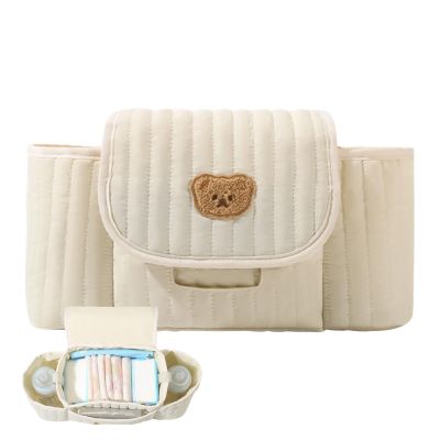 Adjustable Stroller Organizer with Wipes Dispenser and Tissue Opening, Convenient Storage for Diaper, Bottle, Snack, Cup, Toy, Phone, , Perfect for Parents on the Go