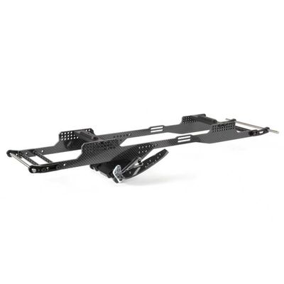 CobraCrawler RC Frame Chassis Kit,LCG Carbon Fiber Frame Rail LCG Chassis Kit with Ultralight Portal Transmission Skid Plate for 1/10 RC Crawler Capra SCX10 (Chassis kit A)