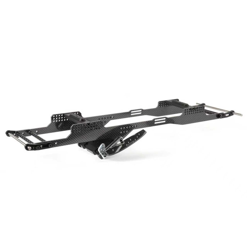CobraCrawler RC Frame Chassis Kit,LCG Carbon Fiber Frame Rail LCG Chassis Kit with Ultralight Portal Transmission Skid Plate for 1/10 RC Crawler Capra SCX10 (Chassis kit A)