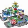 150PCS Magnetic Tiles Road Set with Marble Run, Preschool Magnet Tiles Included Magnetic Cars. STEM Magnetic Tiles for Kids, Preschool Educational Building Toys for Boys & Girls view 1