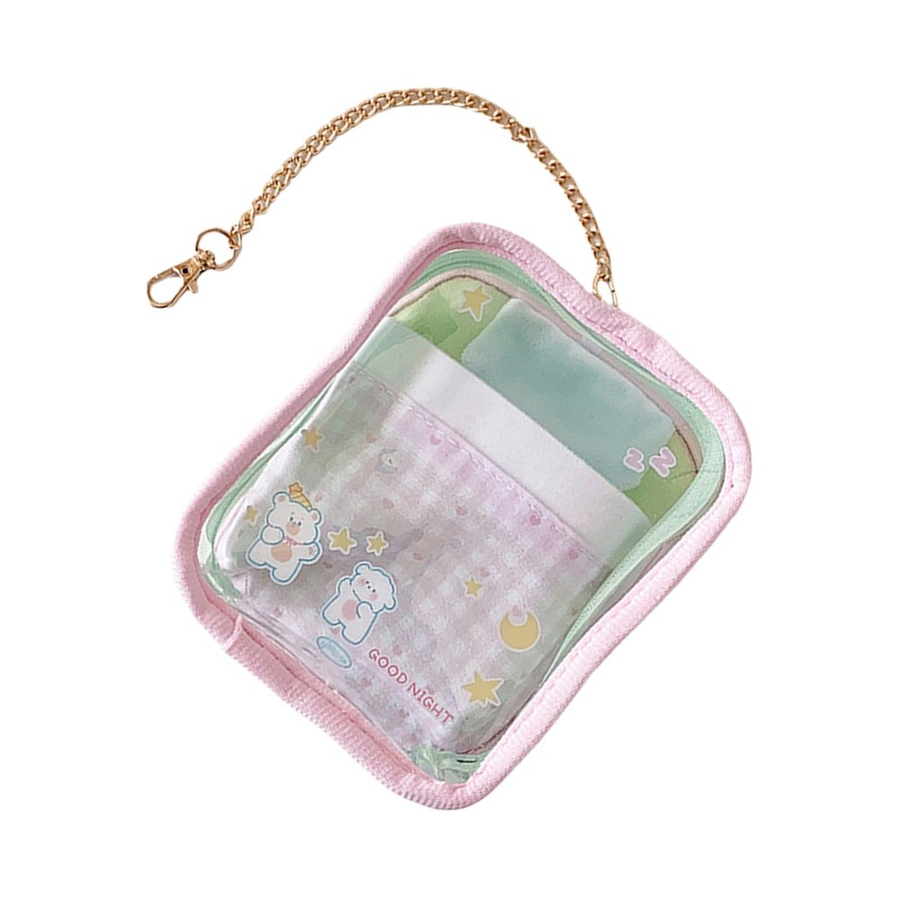 Vdaxvme Transparent Cartoon Pattern PVC Handbag Easy To Kids Activity Display Storage Pouches For Teens Children Compact PVC Organizer For Small Items