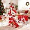 Animated Christmas Tree Ski Slope, Musical Gingerbread Ski Slope, Electric Santa Climbing Slide Track with LED Lights & Music, with 3/5 Characters (2set -with 5 Characters) view 2