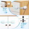 12 Pack Cabinet Locks Baby Proofing, Child Proof Cabinet Locks with 3M Adhesive - Easy Installation with Adjustable Straps, Multi-Purpose Child Safety Latches for Drawers Fridge Trash Cans Toilets view 4