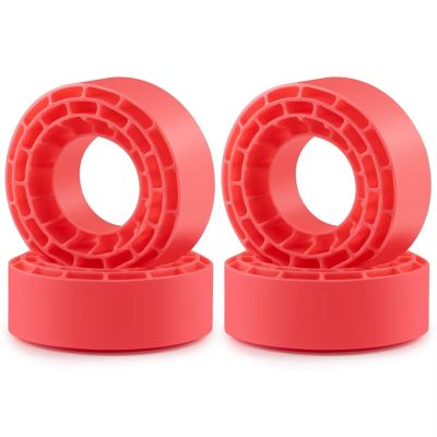 For Axial For SCX24 1/24 For TRX-4M 1/18 4Pcs 1.3 Inch Rubber Tires Silicone Insert Foam RC Crawler Car Upgrade Accessories Part Rc Upgrade Components(Red)