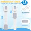 10 Pack Cabinet Locks Baby Proofing, Child Proof Cabinet Locks with 3M Adhesive - Easy Installation with Adjustable Straps, Multi-Purpose Child Safety Latches for Drawers Fridge Trash Cans White-Gray view 3