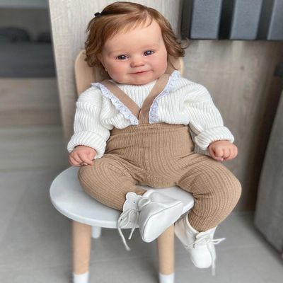 Anano Big Size Reborn Toddler Baby Dolls 24 Inch Lifelike Real Toddler Babys Dolls, Real Looking Reborn Toddle Babies, Handmade Soft Silicone Full Limbs & Soft Cotton Body, Set for Kids Gift