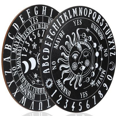 BESPORTBLE 2pcs Wooden Divination Boards with Clear Carving Artistic Pattern Pendulum Prop for Dowsing and Metaphysical Decoration Lightweight Portable for Meditation and Party Games